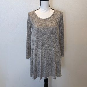 French Atmosphere beige stretchy Long sleeve mini dress